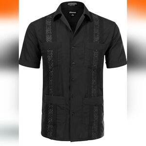 Men's Black Casual Button Down Shirt